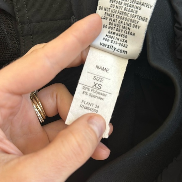 Varsity Black Mesh Detail Shorts. New. Size Adult Extra Small. - Picture 6 of 6